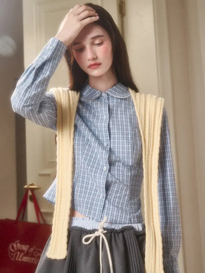 Cotton Cream Two-Tone Shirt【s0000014329】