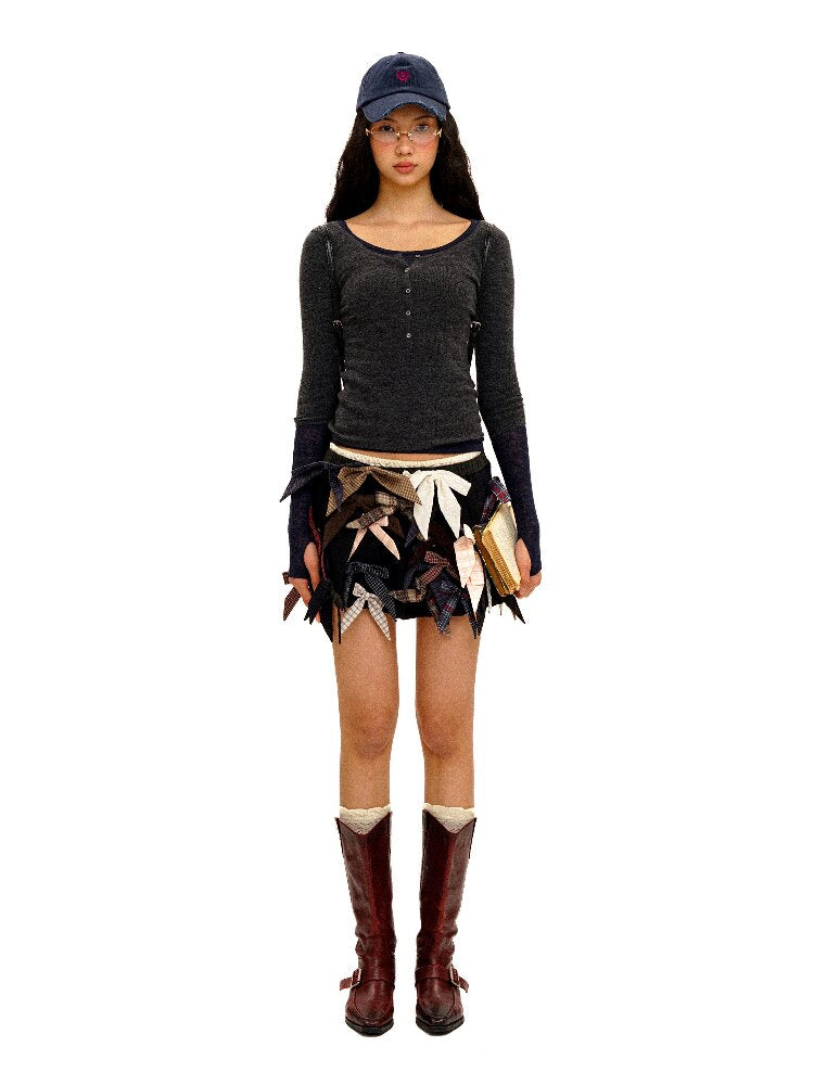 Irregular Multi Bow Pleated Skirt【s0000016099】