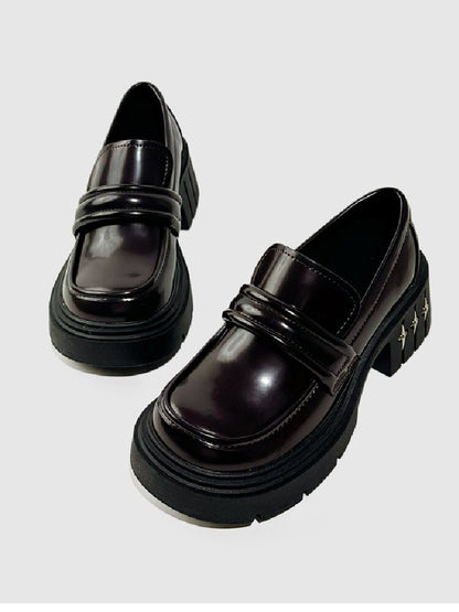Thick Soled Casual Heel Loafers【s0000015718】