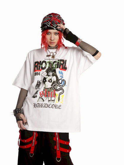 Street tide loose versatile multicolor T-shirt【s0000013601】