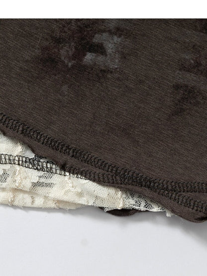 Lace Stitched Hooded T-Shirt【s0000015545】