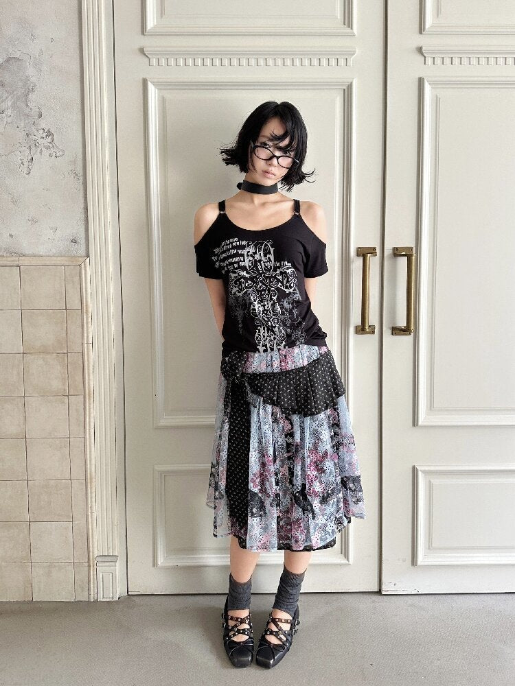 Jacquard Cross Vintage Maxi Skirt【s0000018085】