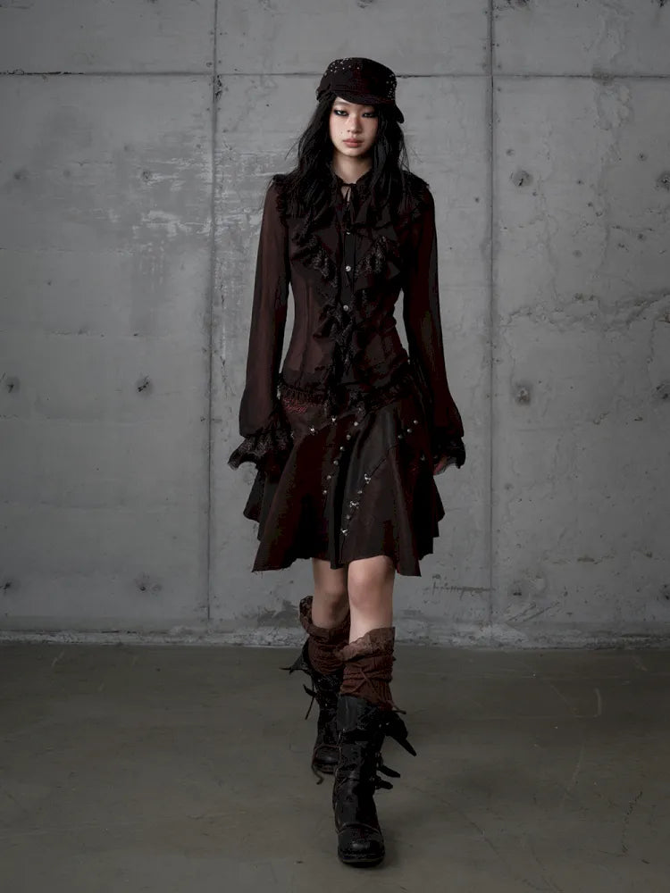 Asymmetrical Suede Skirt【s0000014111】