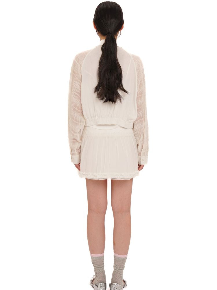 Semi-sheer plaid lightweight jacket【s0000013452】