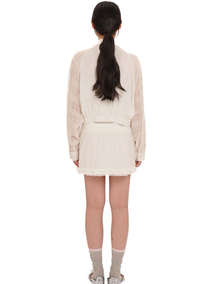 Semi-sheer plaid lightweight jacket【s0000013452】