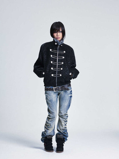 Soft PU Leopard Print Zip Jacket【s0000015556】