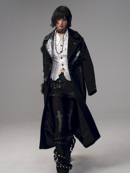 Punk Rock Heavy Print Loose Tweed Coat【s0000014705】