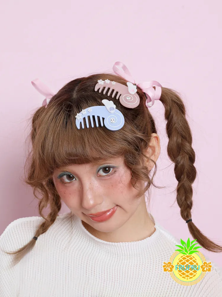 Cute Pink-Blue Comb Hair Clip【s0000013940】