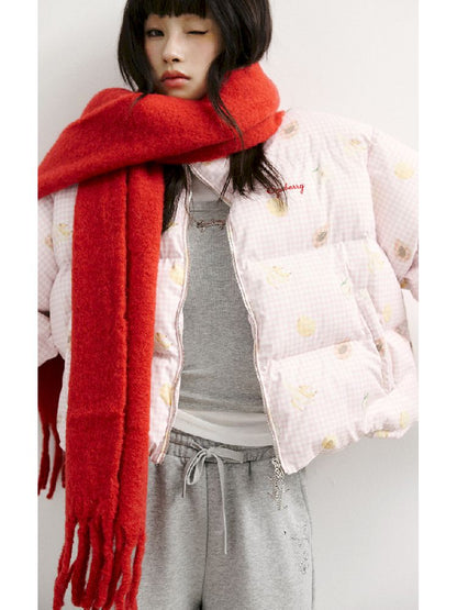 레트로 프린트 코튼 짧은 코트 [S0000011428]