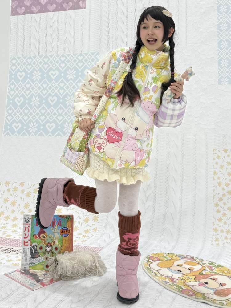 Quilted Blocked Printed Shoulder Bag【s0000015039】