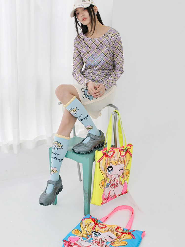 Girl Illustration Pattern Crossbody Handbag【s0000012347】