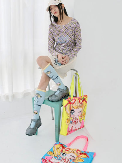 Girl Illustration Pattern Crossbody Handbag【s0000012347】