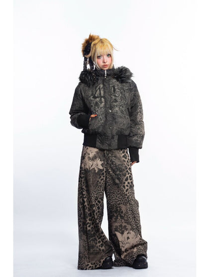 Dark Pattern Fur Collar Down Jacket【s0000018052】