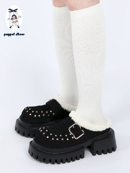 꼭두각시 쇼 [Original] New Baotou Wear Punk Wool 슬리퍼 2025 두꺼운 껍질과 양털 Birkenstocks