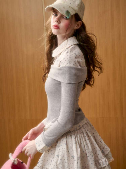 Rabbit Print Design Top Skirt【s0000014886】