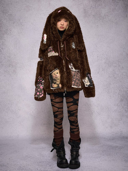 Rabbit Patch Fur Jacket【s0000019136】