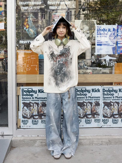 Jellyfish Print Long Sleeve T-shirt【s0000012283】