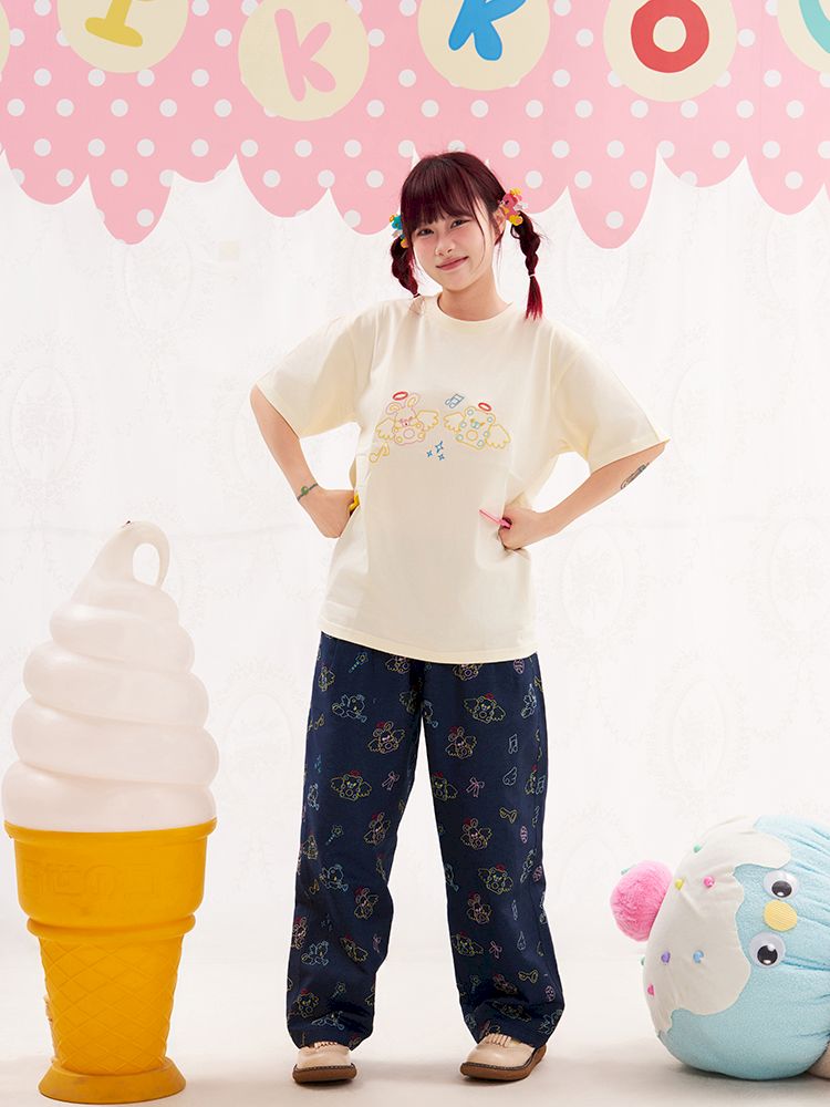 Animal Angel Embroidered T-Shirt【s0000013183】