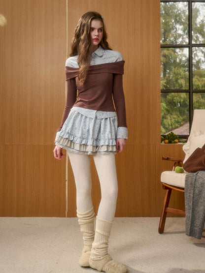 Tundra Patchwork Top Lace Skirt【s0000014881】