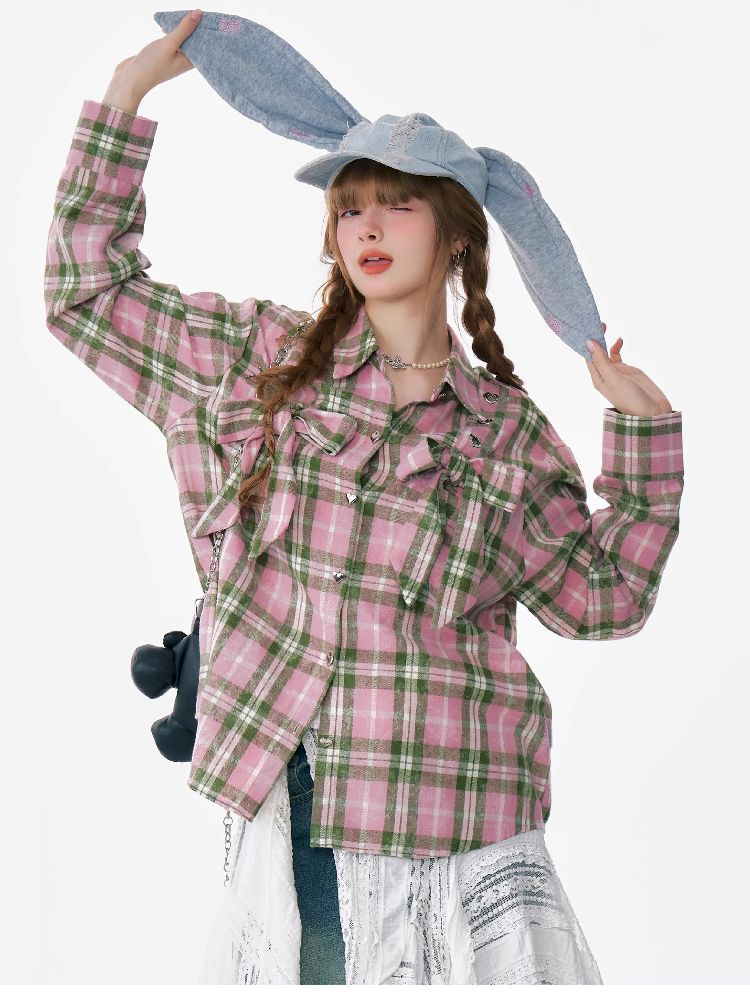 Loose Plaid Shirt Jacket【s0000012218】