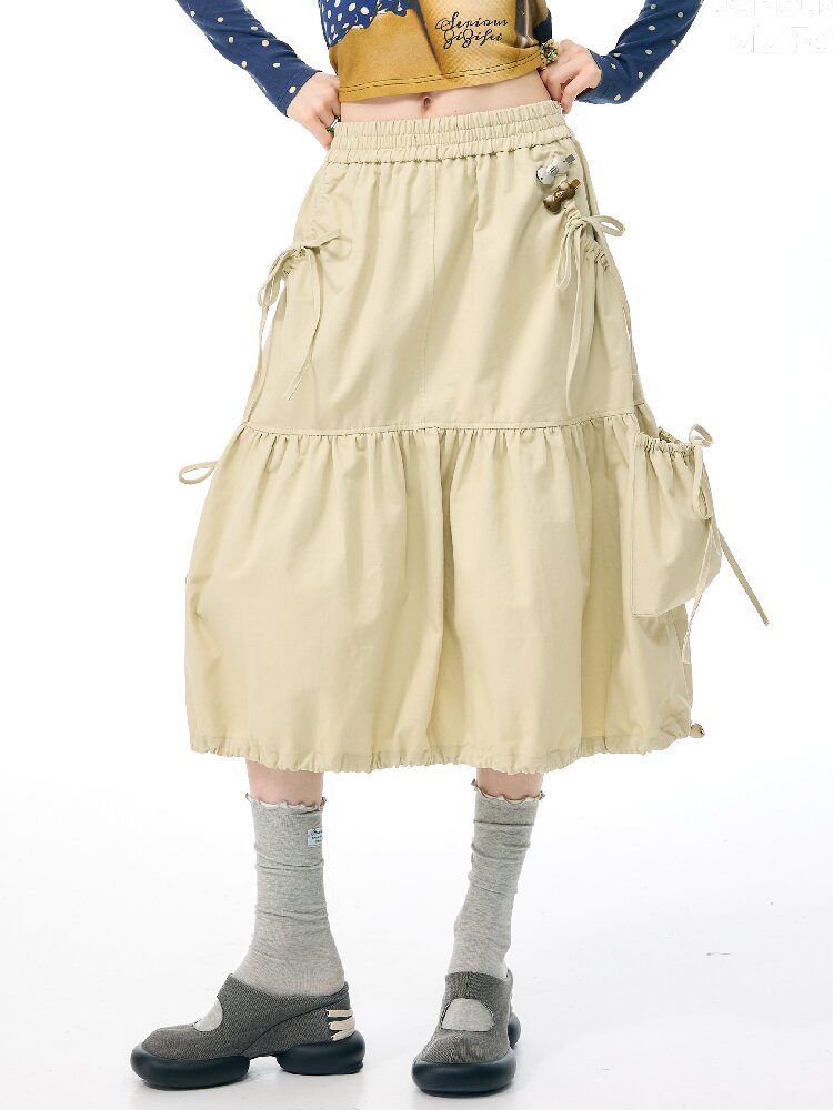 Pocket Drawstring Midi Skirt【s0000017888】