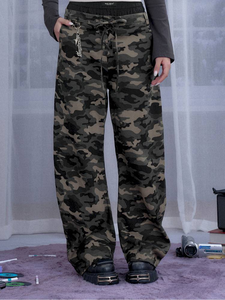 Street cool double waist camo pants【s0000014373】