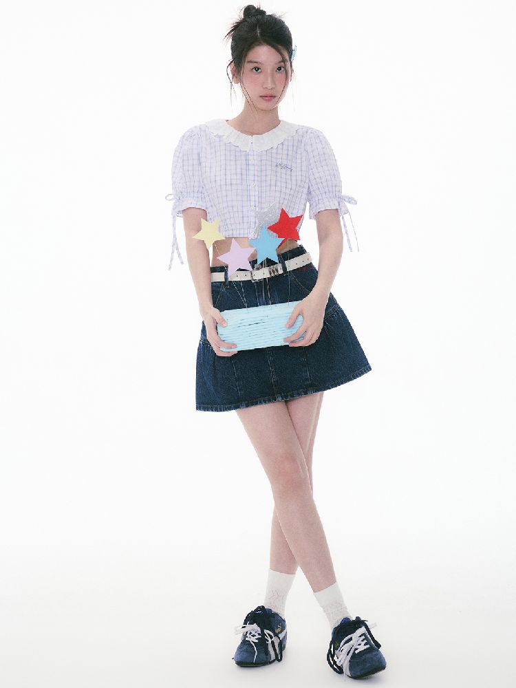 Bubble Sleeve Short Sleeve Blouse【s0000011996】