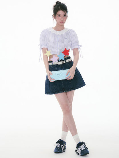 Bubble Sleeve Short Sleeve Blouse【s0000011996】