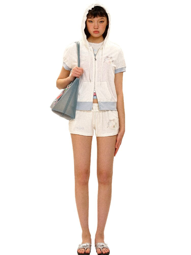 Rabbit Badge Cardigan Shorts Set【s0000017412】