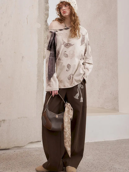 Loose-Knot Straight-Leg Wide-Leg Pants【s0000014046】