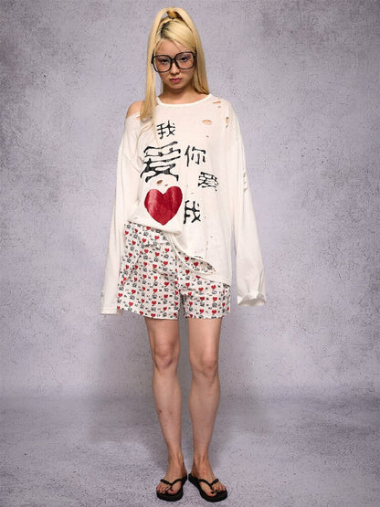 "I love you, love me" Torn Arro Pants【s0000019131】