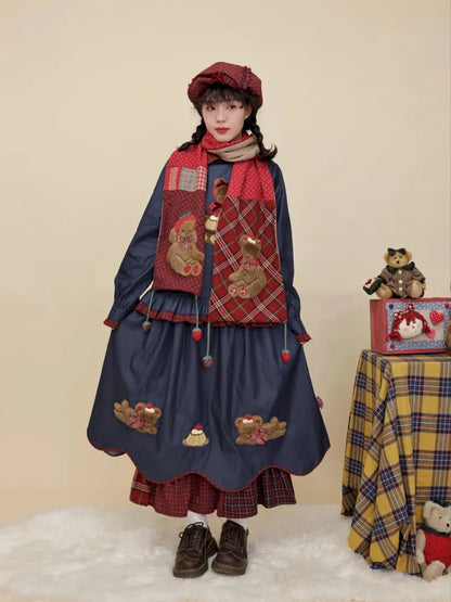 Strawberry-themed crochet scarf【s0000014175】