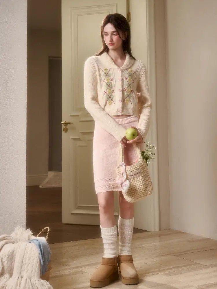 Knit Cardigan Skirt Set【s0000014332】