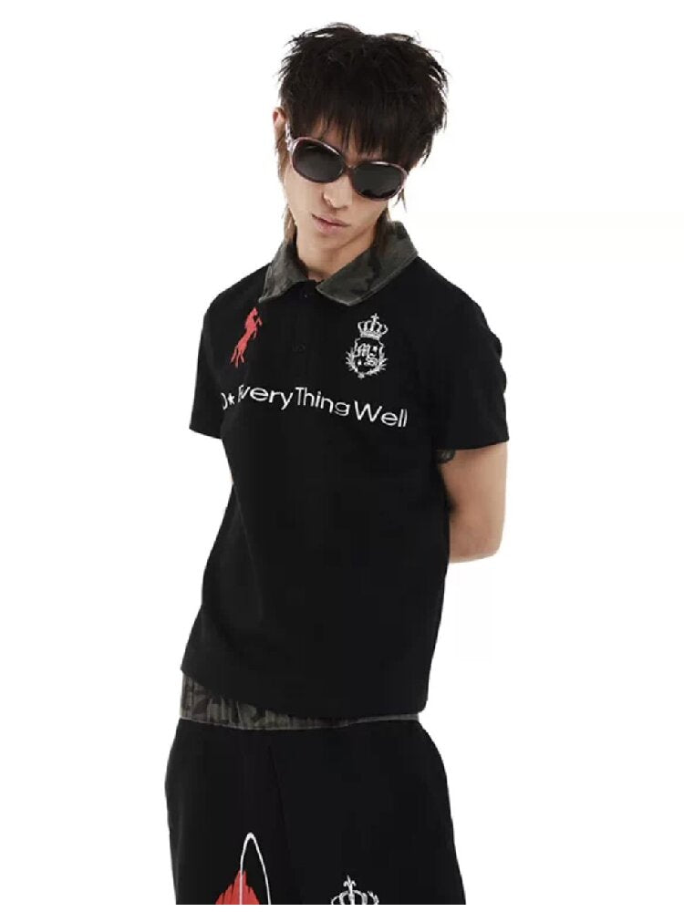 Camouflage Embroidered Street Polo Shirt【s0000018249】