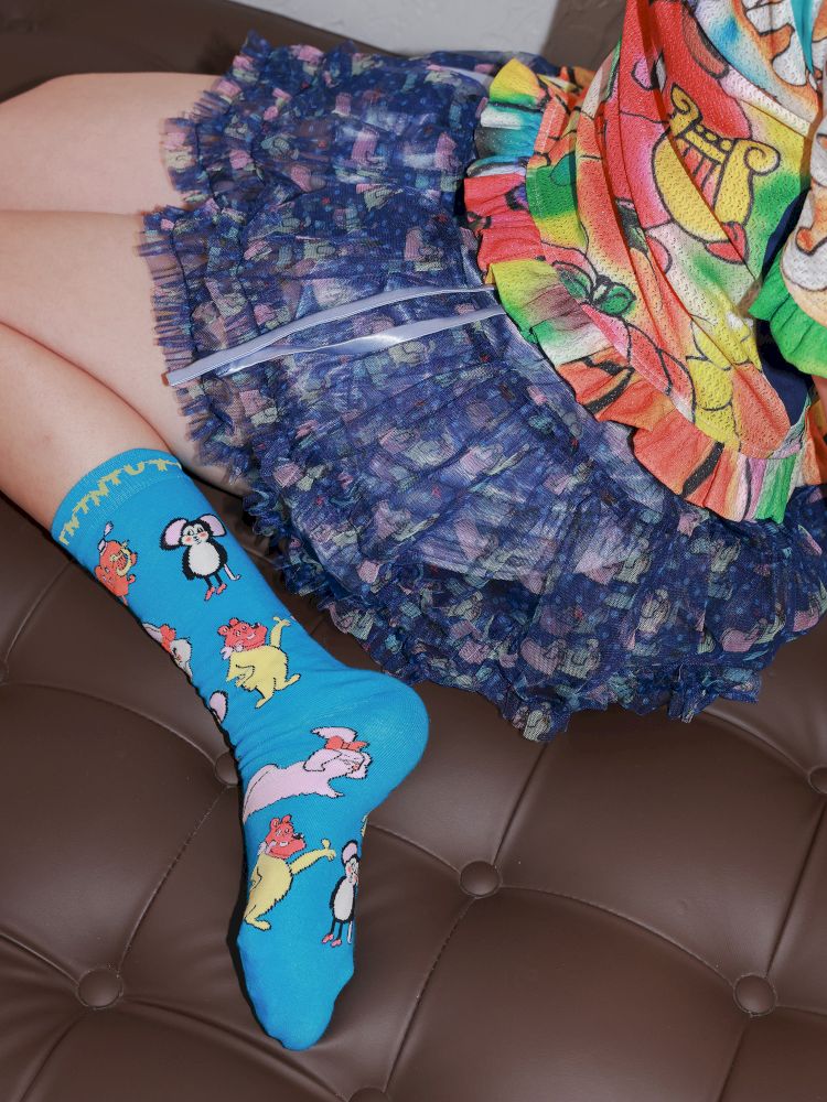 Blue Critter Mid Calf Socks【s0000013332】