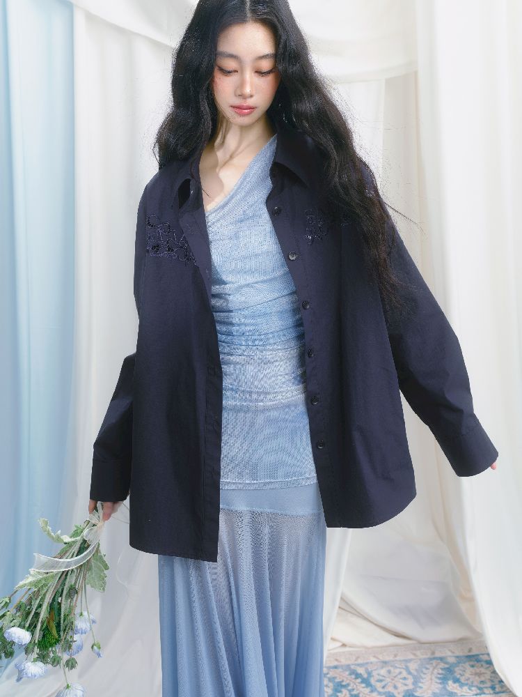 Tansparent a-line tulle dress【s0000012149】