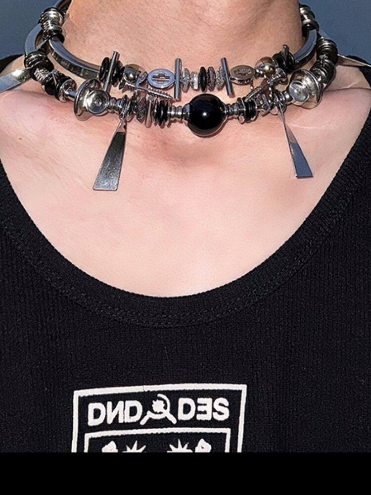 Futuristic Mechanical Choker Clavicle Chain【s0000018865】