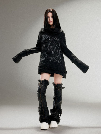 High Neck Fringe Sweater【s0000011259】