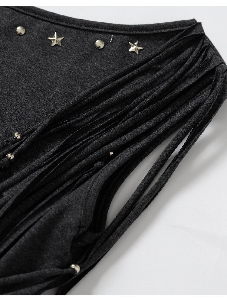Patchwork Lace Fringe Slim T-Shirt【s0000016205】