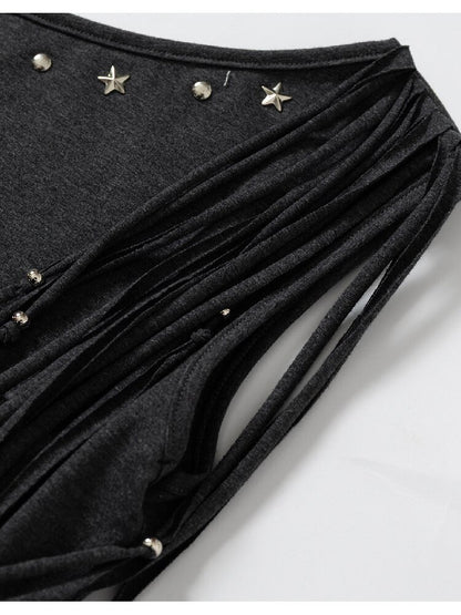 Patchwork Lace Fringe Slim T-Shirt【s0000016205】