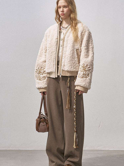 Lamb Wool Cashew Nut Parka Jacket【s0000015210】