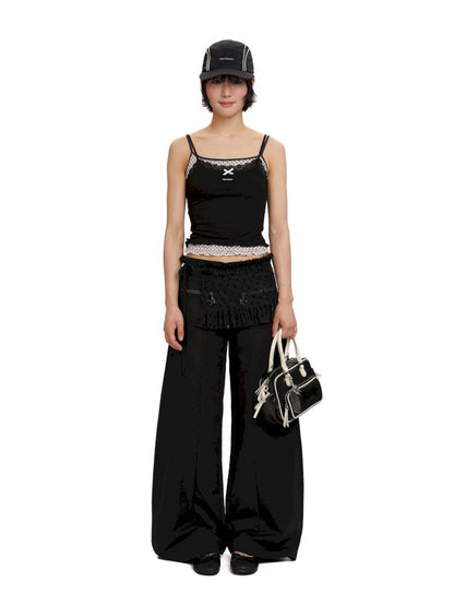 Bow Lace Ruffle Hem Camisole【s0000012489】