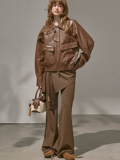 Beaded Drawstring Relaxed Fit Trousers【s0000014408】