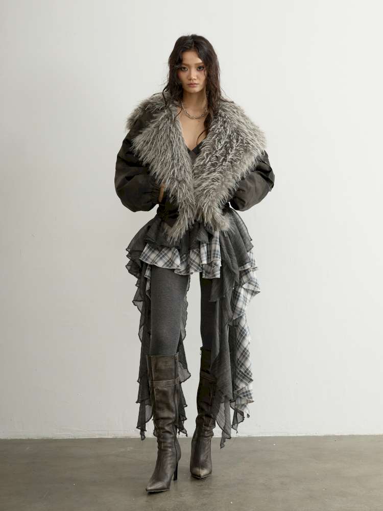 Aviator Hooded Fur Short Jacket【s0000015189】