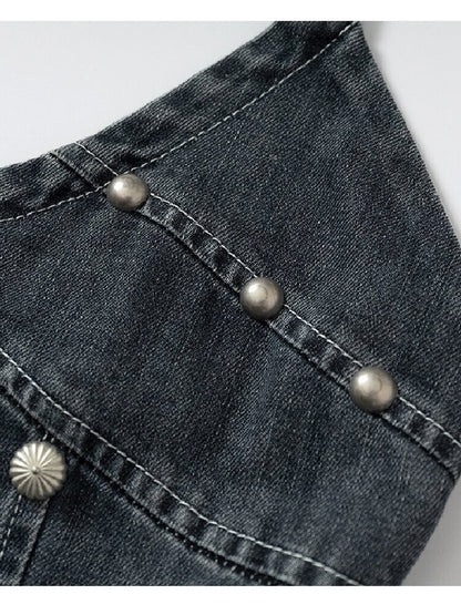 Court Embroidered Denim Mermaid Dress【s0000016983】