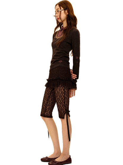 Fake Two Ruffled Lace Skirt Panties【s0000017909】