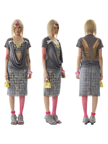 Pleated Plaid Adjustable Corset【s0000017638】