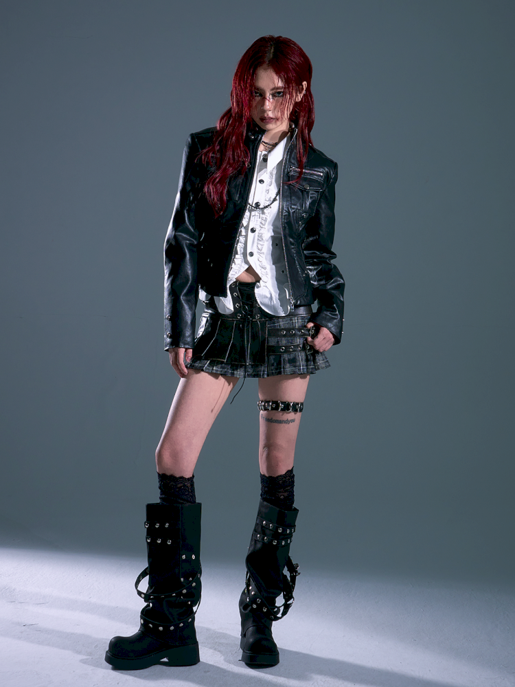 Low Waist Tie Pleated Plaid Skirt【s0000013693】