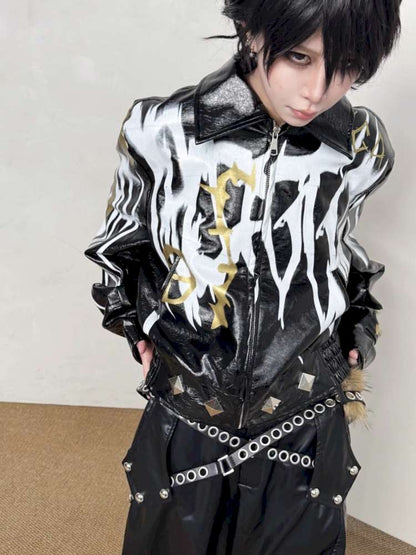 Wide-Cut Graffiti Jacket【s0000014534】