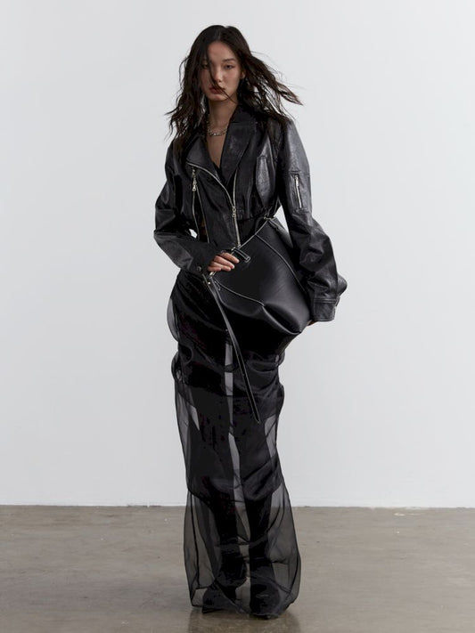 High Waisted Ultra Short Biker Jacket【s0000007263】